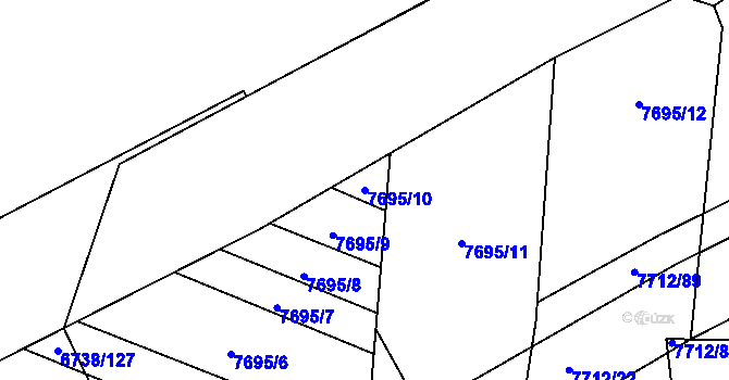 Parcela st. 7695/10 v KÚ Napajedla, Katastrální mapa