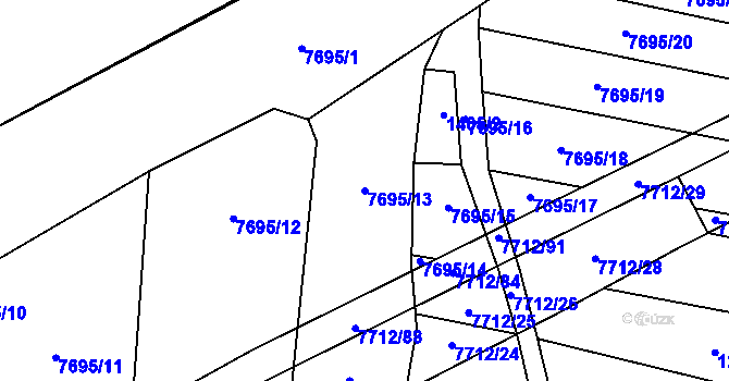Parcela st. 7695/13 v KÚ Napajedla, Katastrální mapa