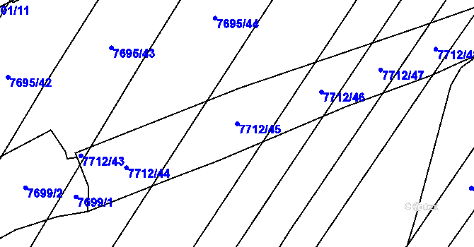 Parcela st. 7712/45 v KÚ Napajedla, Katastrální mapa