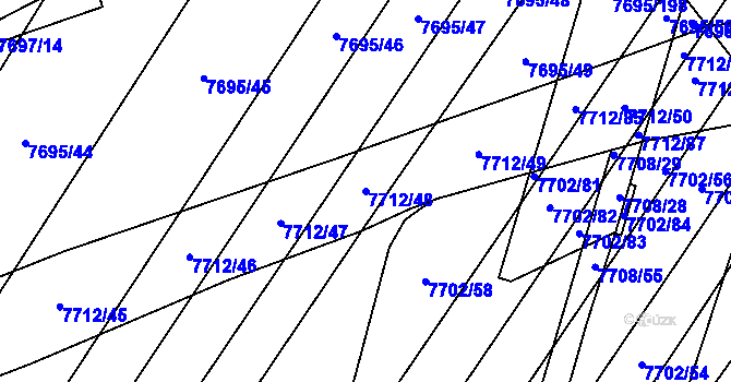 Parcela st. 7712/48 v KÚ Napajedla, Katastrální mapa