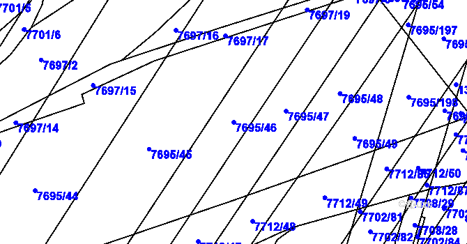 Parcela st. 7695/46 v KÚ Napajedla, Katastrální mapa