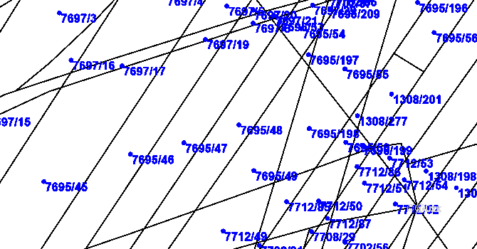 Parcela st. 7695/48 v KÚ Napajedla, Katastrální mapa