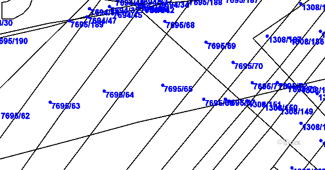 Parcela st. 7695/65 v KÚ Napajedla, Katastrální mapa