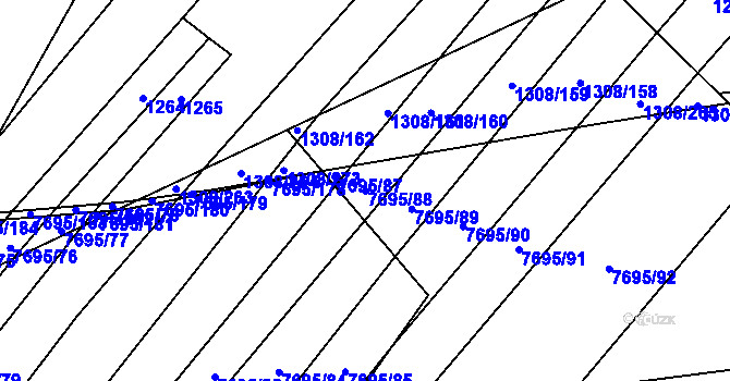 Parcela st. 7695/88 v KÚ Napajedla, Katastrální mapa