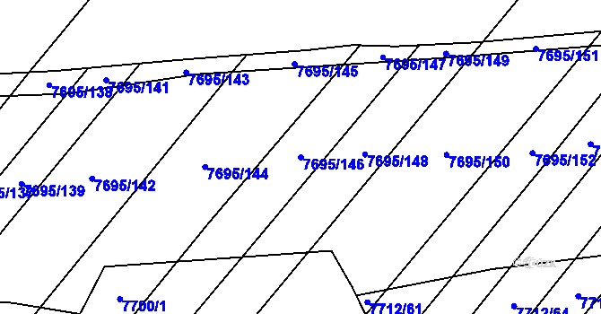 Parcela st. 7695/146 v KÚ Napajedla, Katastrální mapa