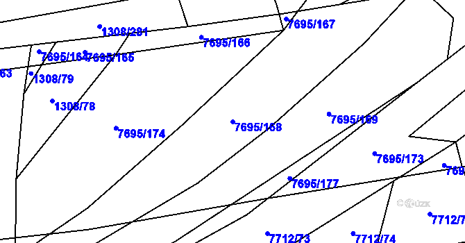Parcela st. 7695/168 v KÚ Napajedla, Katastrální mapa