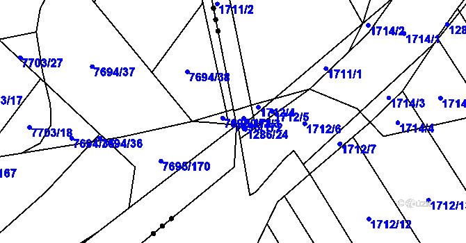 Parcela st. 7695/172 v KÚ Napajedla, Katastrální mapa