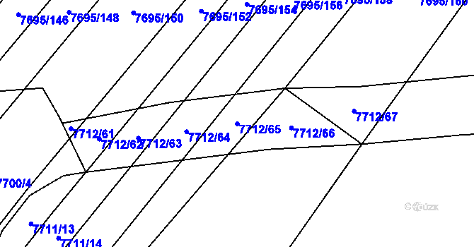 Parcela st. 7712/65 v KÚ Napajedla, Katastrální mapa