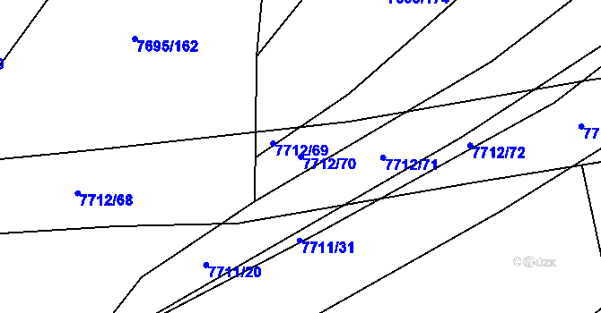Parcela st. 7712/70 v KÚ Napajedla, Katastrální mapa