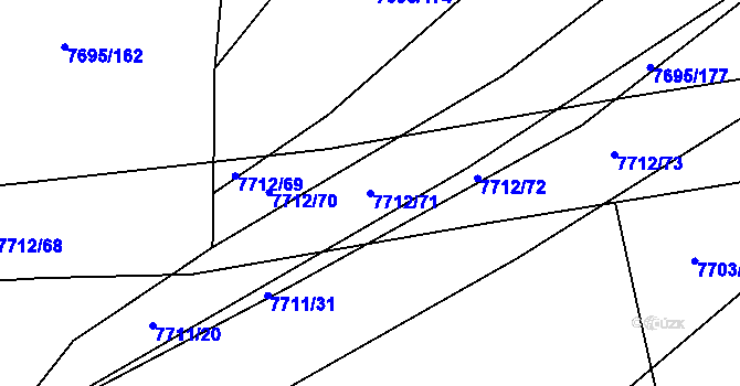 Parcela st. 7712/71 v KÚ Napajedla, Katastrální mapa