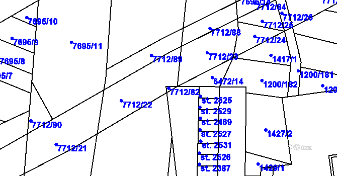 Parcela st. 7712/82 v KÚ Napajedla, Katastrální mapa