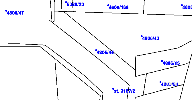 Parcela st. 4806/44 v KÚ Napajedla, Katastrální mapa