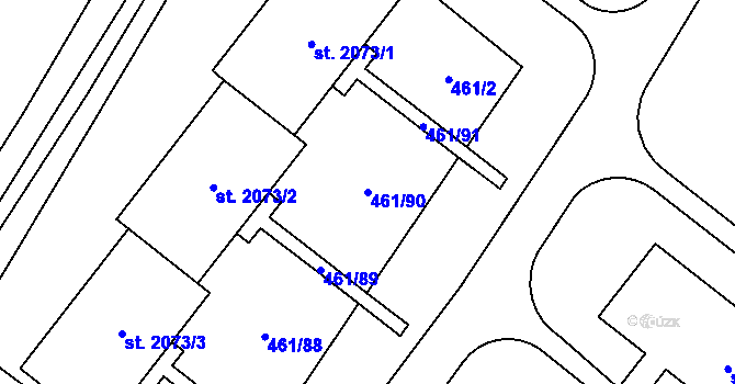 Parcela st. 461/90 v KÚ Napajedla, Katastrální mapa