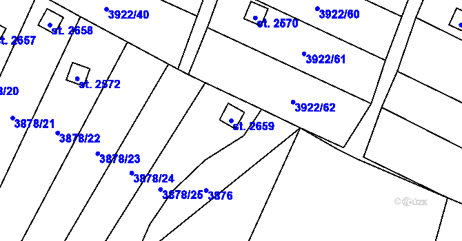 Parcela st. 2659 v KÚ Napajedla, Katastrální mapa