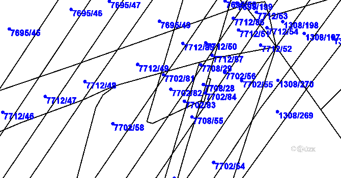 Parcela st. 7702/82 v KÚ Napajedla, Katastrální mapa
