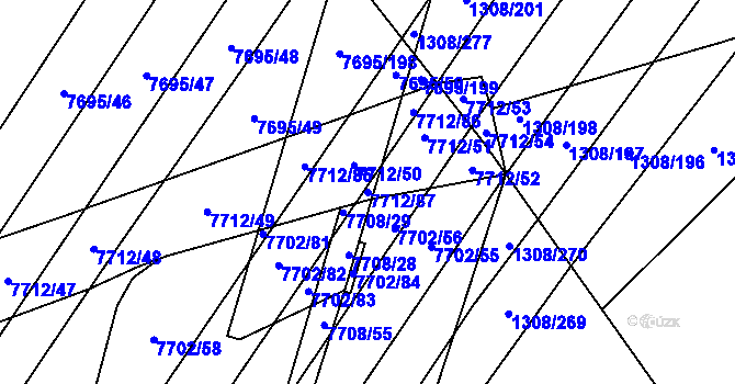 Parcela st. 7712/87 v KÚ Napajedla, Katastrální mapa