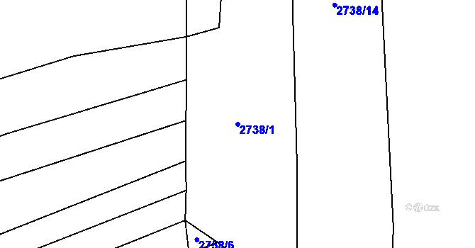 Parcela st. 2738/1 v KÚ Napajedla, Katastrální mapa