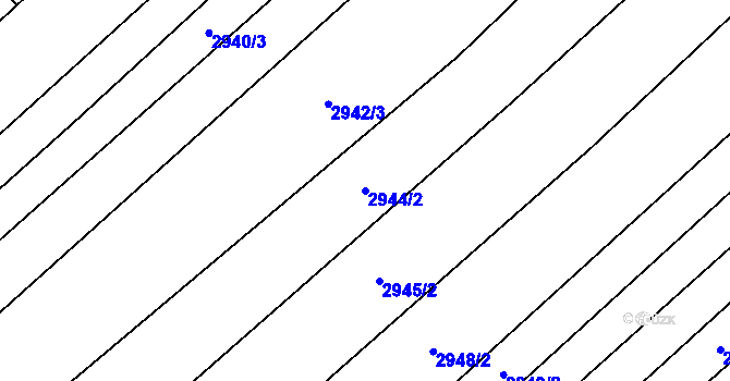 Parcela st. 2944/2 v KÚ Napajedla, Katastrální mapa