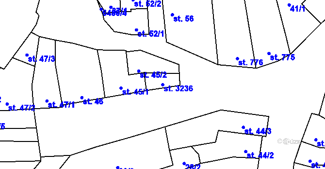 Parcela st. 3236 v KÚ Napajedla, Katastrální mapa