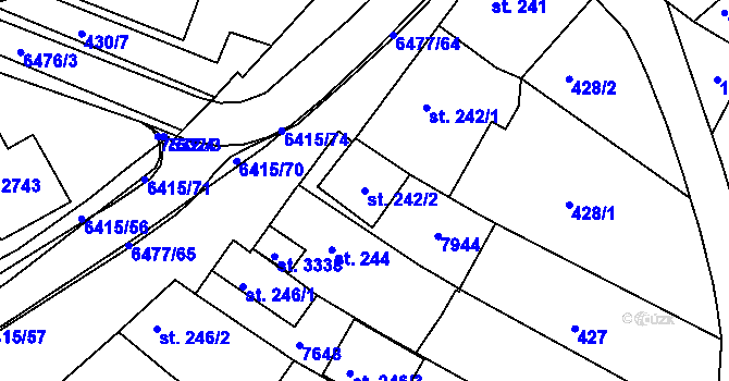 Parcela st. 242/2 v KÚ Napajedla, Katastrální mapa