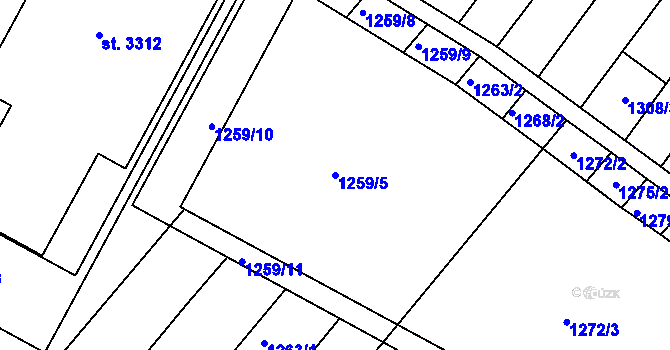 Parcela st. 1259/5 v KÚ Napajedla, Katastrální mapa