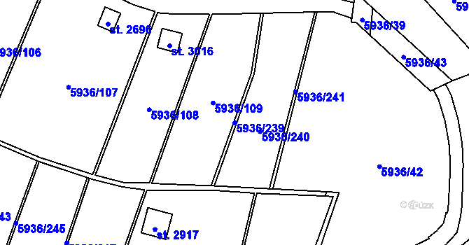 Parcela st. 5936/239 v KÚ Napajedla, Katastrální mapa