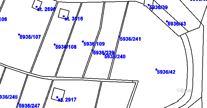 Parcela st. 5936/240 v KÚ Napajedla, Katastrální mapa