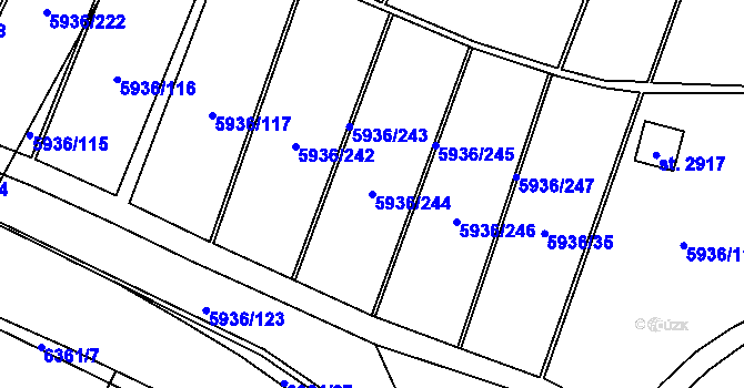 Parcela st. 5936/244 v KÚ Napajedla, Katastrální mapa