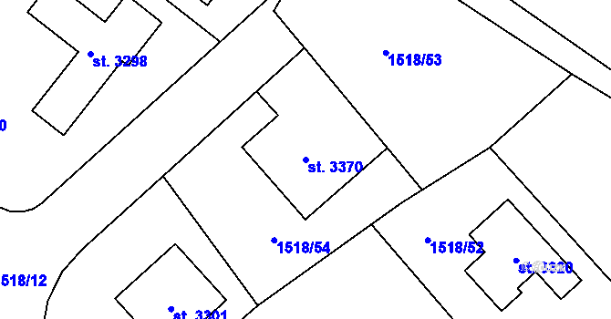 Parcela st. 3370 v KÚ Napajedla, Katastrální mapa