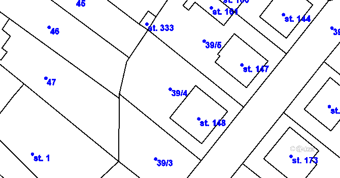 Parcela st. 39/4 v KÚ Nárameč, Katastrální mapa