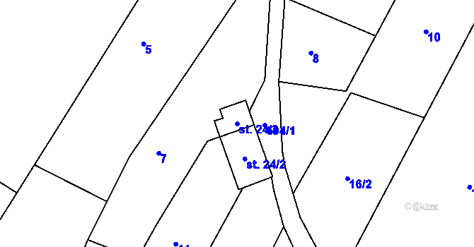 Parcela st. 24/3 v KÚ Nárameč, Katastrální mapa