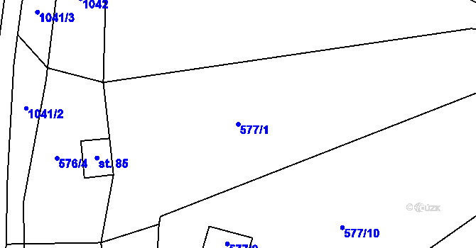 Parcela st. 577/1 v KÚ Valdíkov, Katastrální mapa