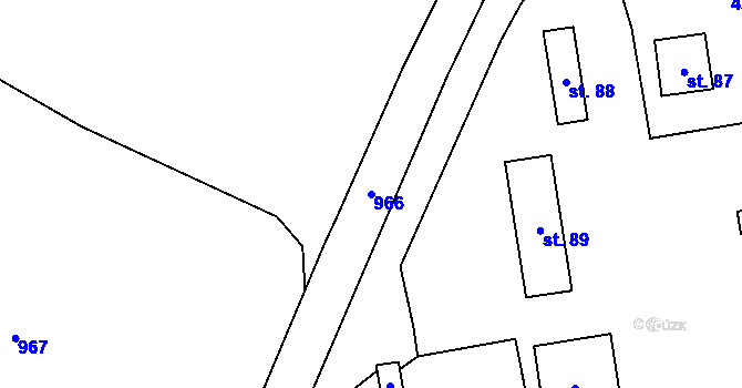 Parcela st. 966 v KÚ Valdíkov, Katastrální mapa