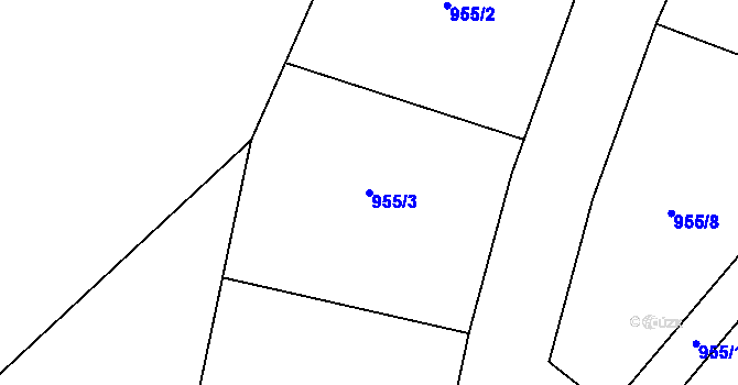 Parcela st. 955/3 v KÚ Valdíkov, Katastrální mapa