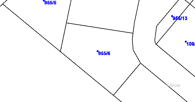 Parcela st. 955/6 v KÚ Valdíkov, Katastrální mapa