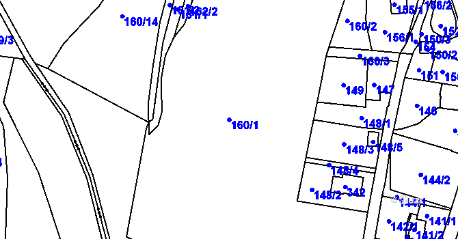 Parcela st. 160/1 v KÚ Narysov, Katastrální mapa
