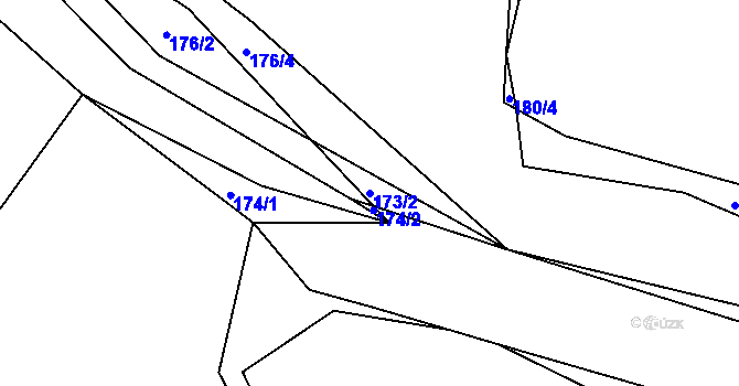 Parcela st. 173/2 v KÚ Narysov, Katastrální mapa