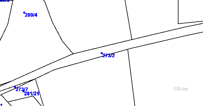 Parcela st. 273/2 v KÚ Narysov, Katastrální mapa