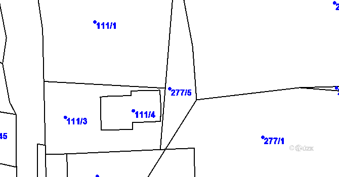 Parcela st. 277/5 v KÚ Narysov, Katastrální mapa