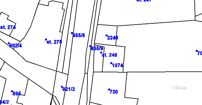 Parcela st. 248 v KÚ Nasavrky, Katastrální mapa