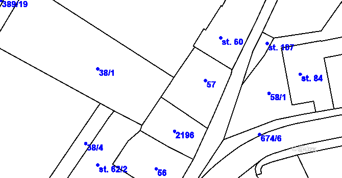 Parcela st. 37/2 v KÚ Nasavrky, Katastrální mapa