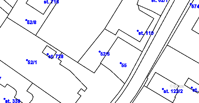 Parcela st. 52/5 v KÚ Nasavrky, Katastrální mapa