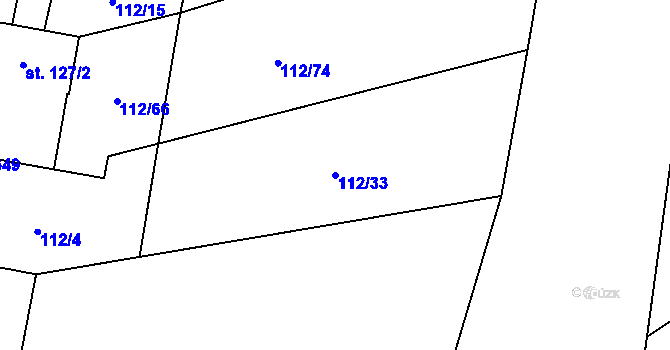 Parcela st. 112/33 v KÚ Nasavrky, Katastrální mapa
