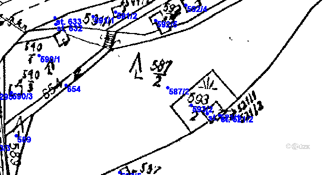 Parcela st. 587/2 v KÚ Nasavrky, Katastrální mapa