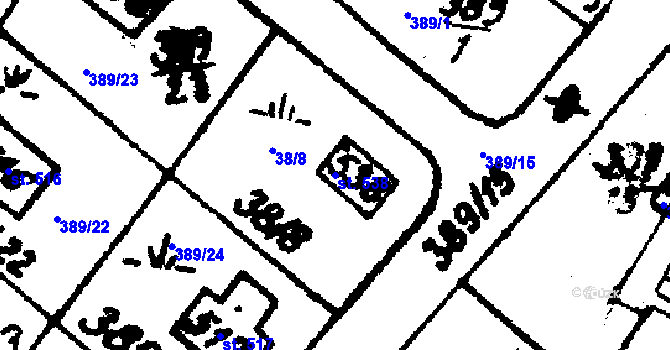 Parcela st. 538 v KÚ Nasavrky, Katastrální mapa