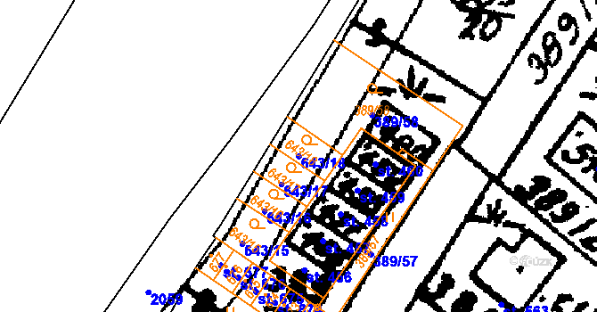 Parcela st. 643/18 v KÚ Nasavrky, Katastrální mapa
