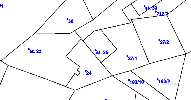 Parcela st. 25 v KÚ Nasavrky u Chocně, Katastrální mapa