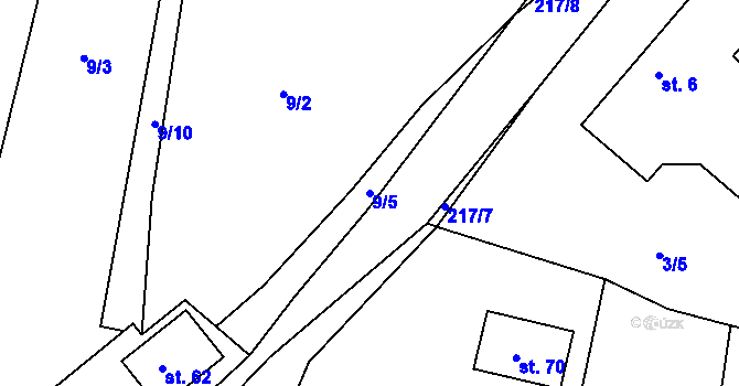 Parcela st. 9/5 v KÚ Nasavrky u Chocně, Katastrální mapa
