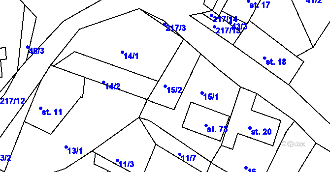 Parcela st. 15/2 v KÚ Nasavrky u Chocně, Katastrální mapa