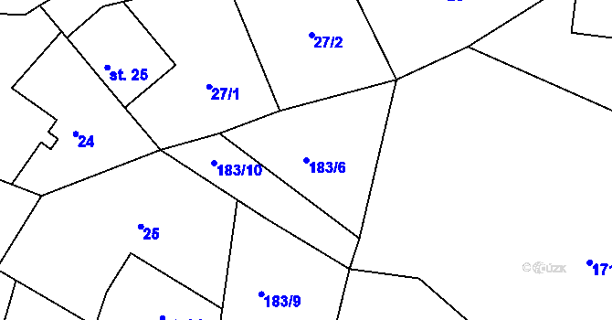 Parcela st. 183/6 v KÚ Nasavrky u Chocně, Katastrální mapa